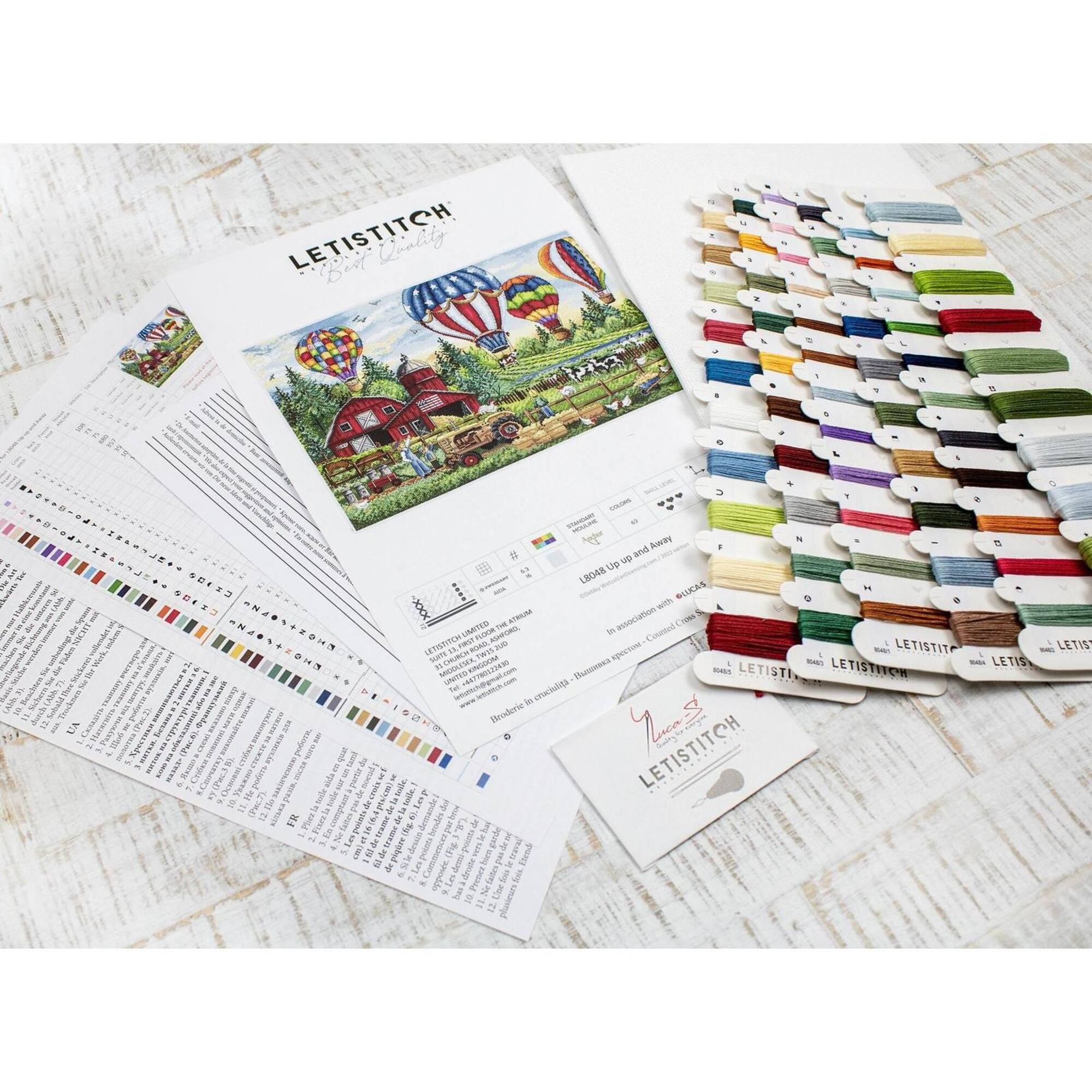 Letistitch Up Up and Away Counted Cross Stitch Kit